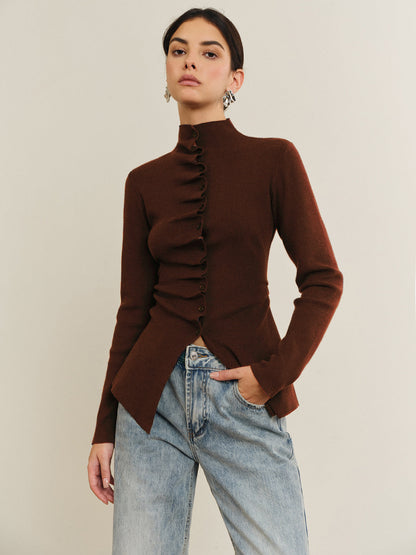 Genevieve Women's Pleated Top - back view