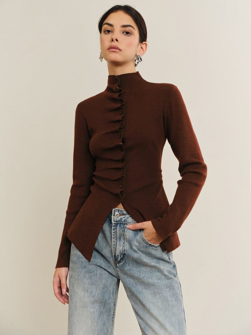 Genevieve Women's Pleated Top - back view