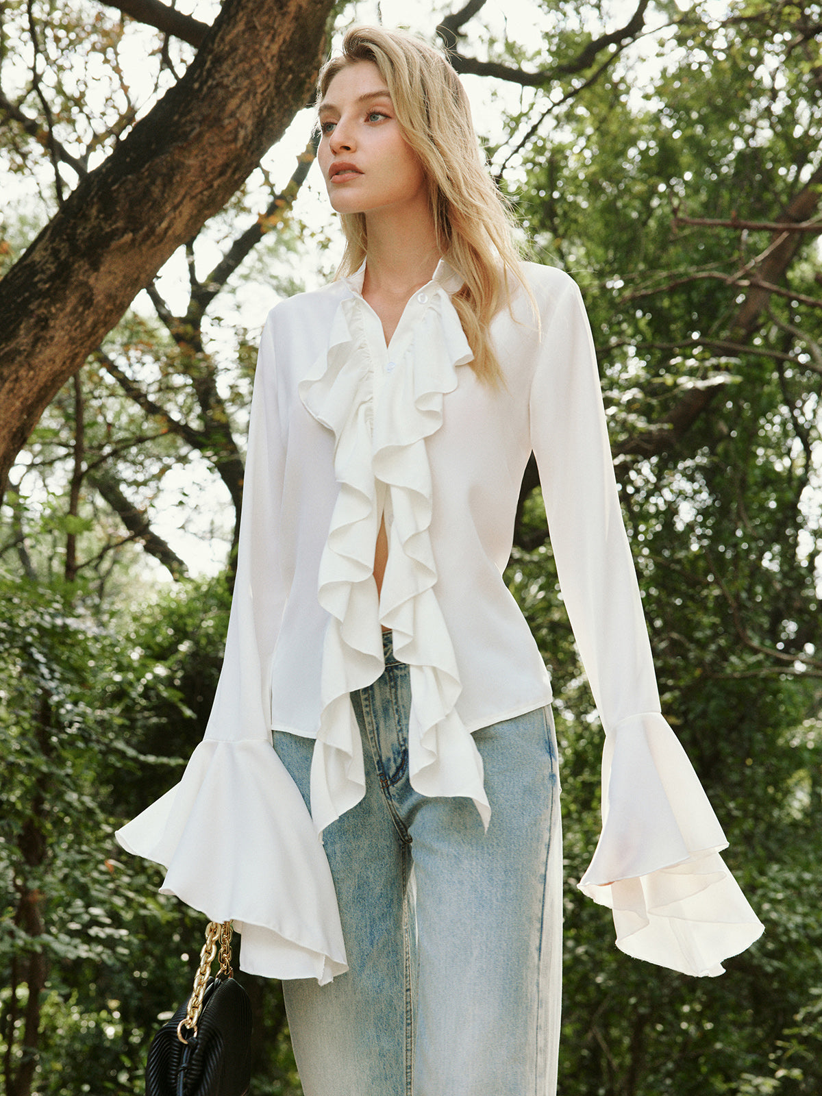 Freya Women's Pleated Blouse - full-length view