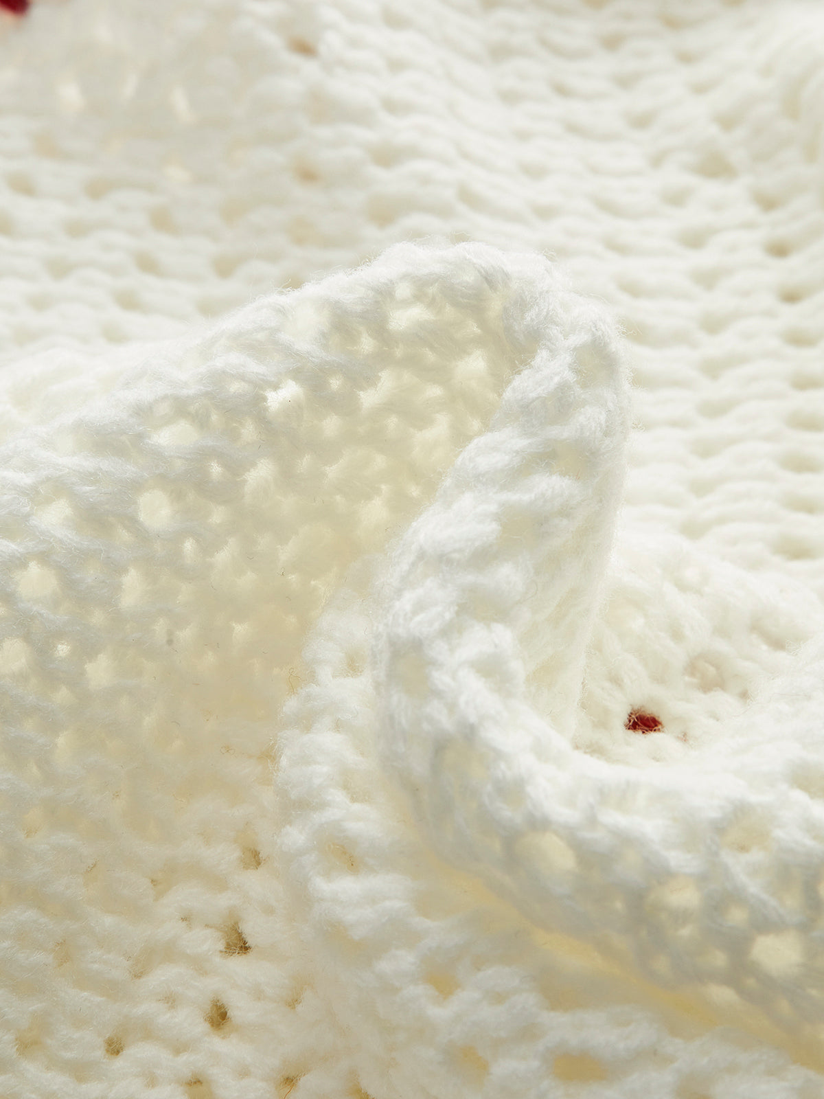 Kaia Women's Crochet Vest - fabric and finish detail
