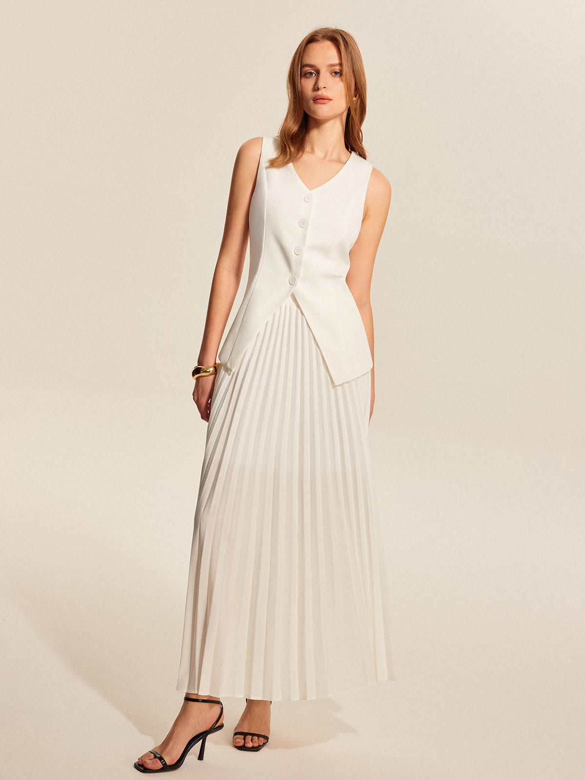 Elena Women's Pleated Skirt - full-length view