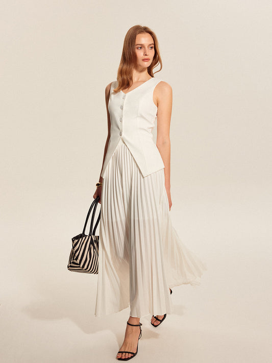 Elena Women's Pleated Skirt - front view