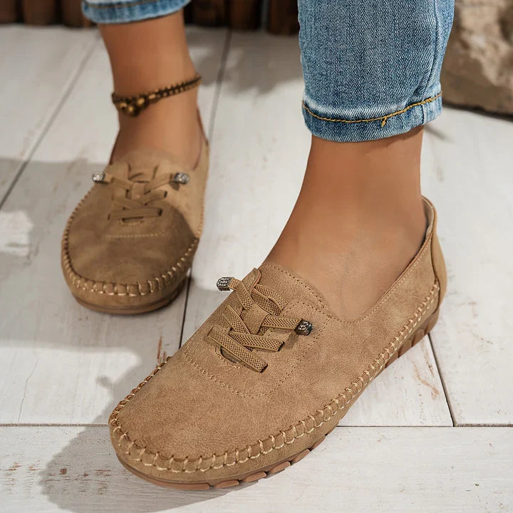 Maren Women's Suede Loafers - close-up detail