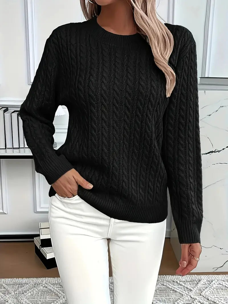 Esme Women's Cable Knit Sweater - back view