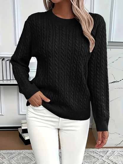 Esme Women's Cable Knit Sweater - back view