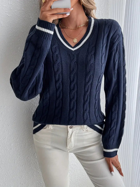Ruby Women's Cable Knit Sweater - front view