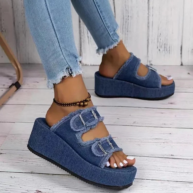 Quinn Women's Platform Sandals | Open Toe, Buckle