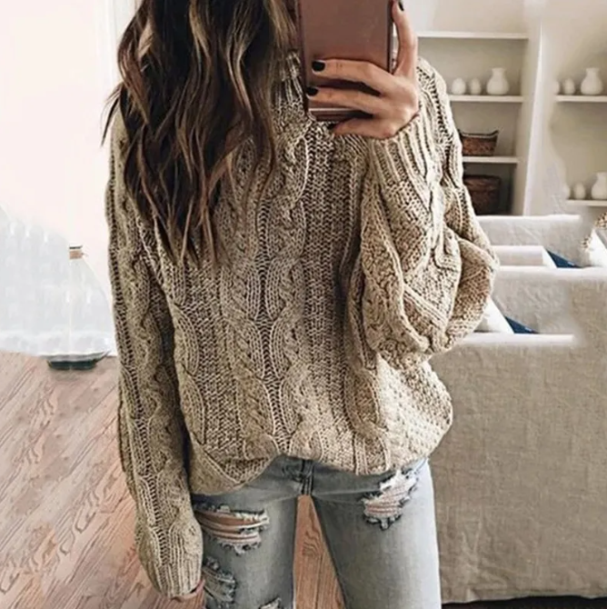 Noor Women's Cable Knit Sweater - front view