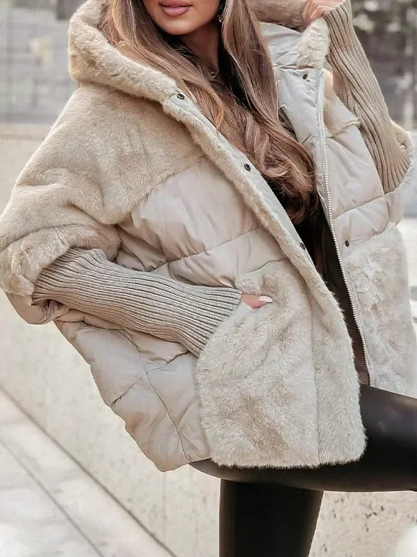 Elise Women's Quilted Poncho - fabric and finish detail