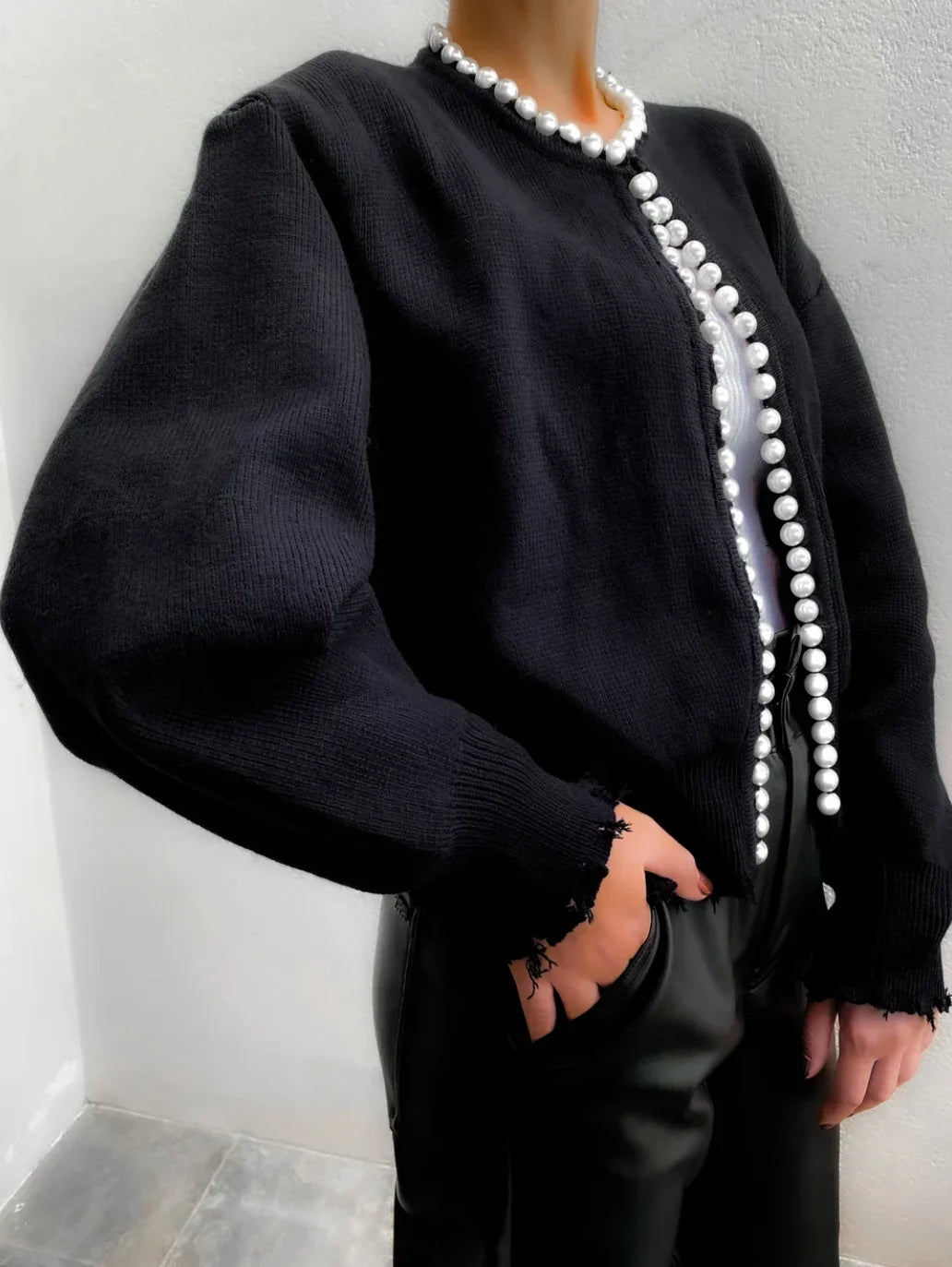 Clara Women's Cardigan - fabric and finish detail