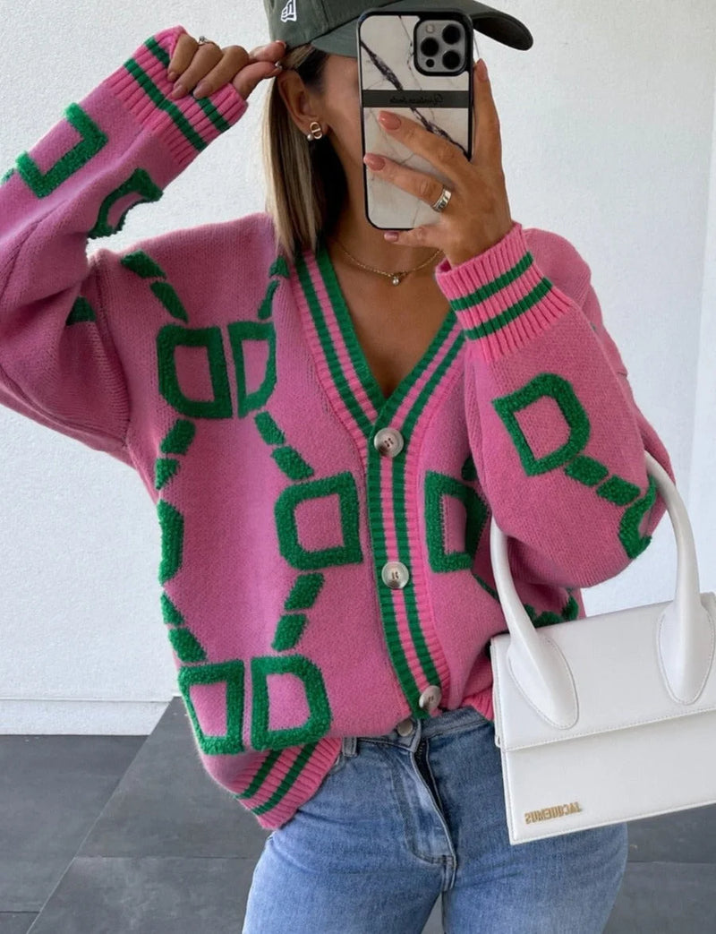 Romy Women's Cardigan | Geometric