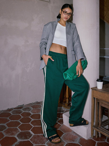 Lena Women's Striped Trousers - close-up detail