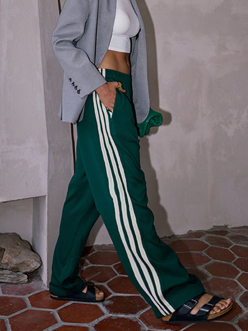 Lena Women's Striped Trousers | Patchwork, High-waisted
