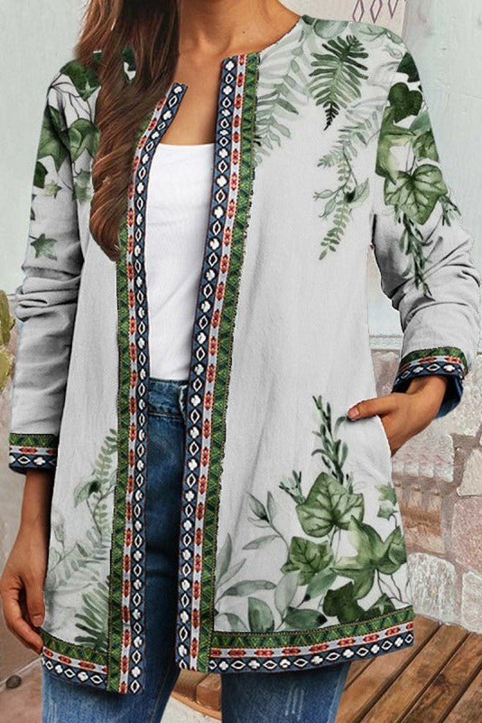 Yvette Women's Floral Cardigan - front view