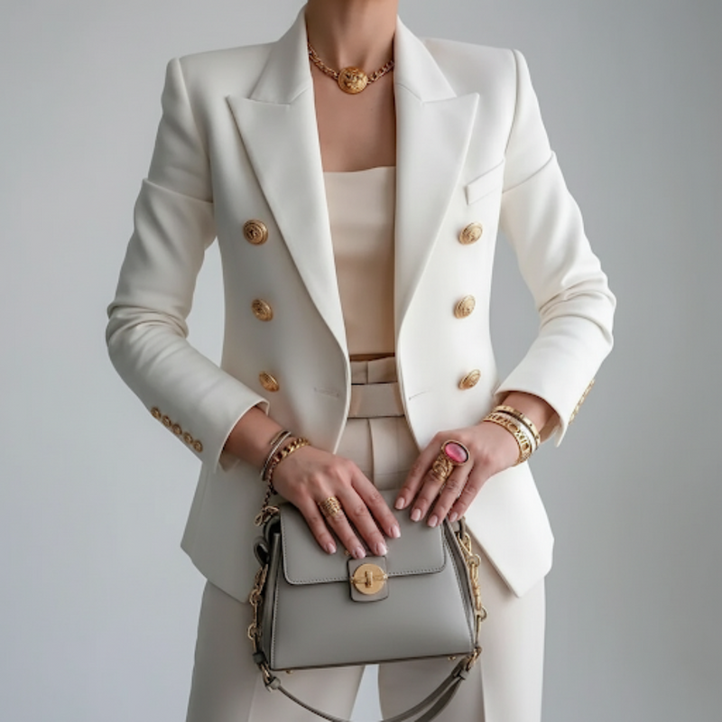 Astrid Women's Blazer | White, Blue