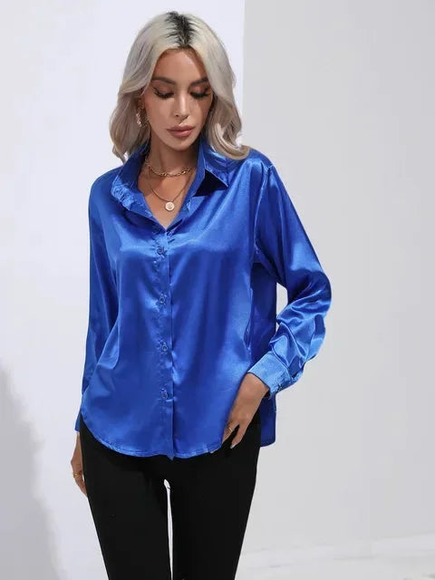 Ivy Women's Satin Blouse - styled view