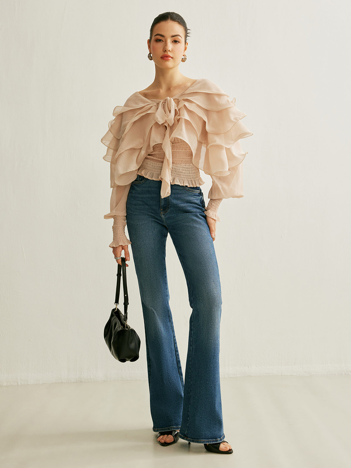 Elena Women's Pleated Top - back view