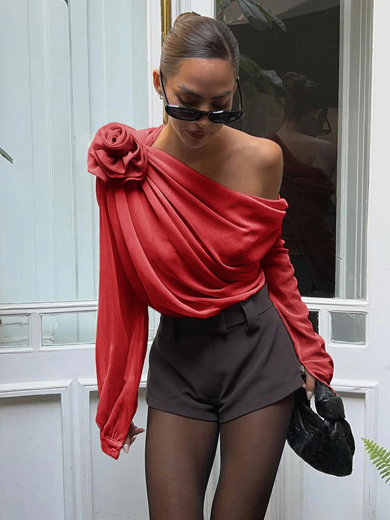 Maren Women's Asymmetric Blouse - styled view