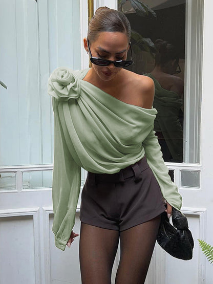 Maren Women's Asymmetric Blouse - shown in use