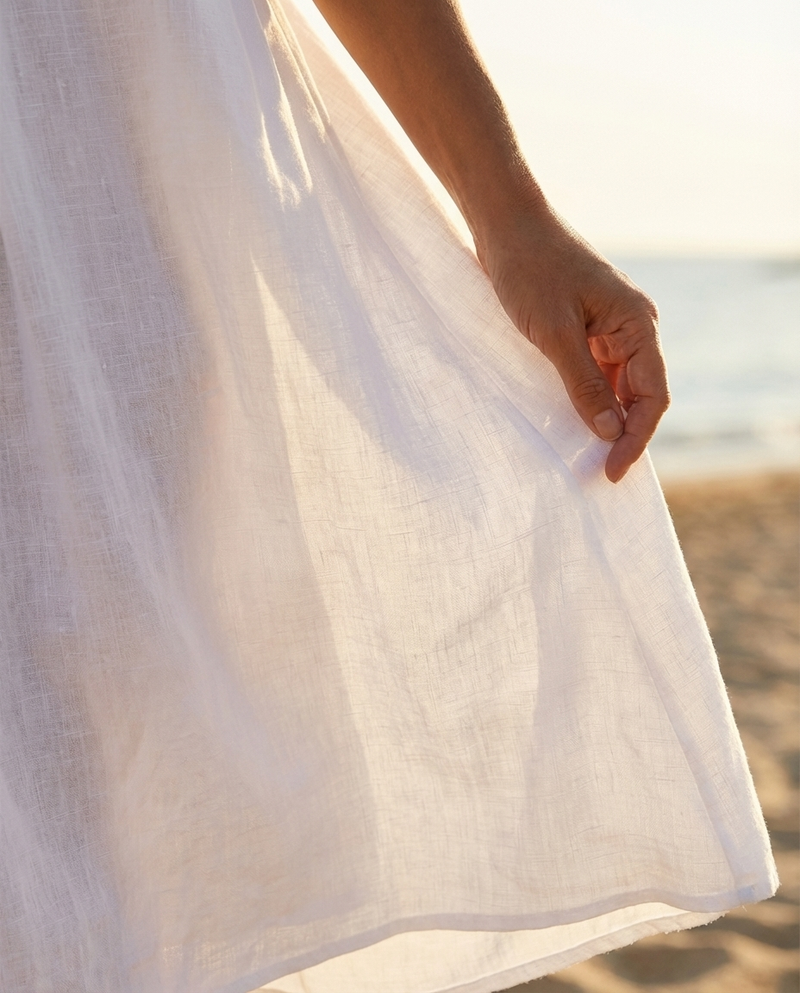 Colette Women's Linen Dress - back view