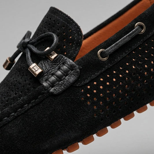 Silas Men's Suede Loafers - styled view