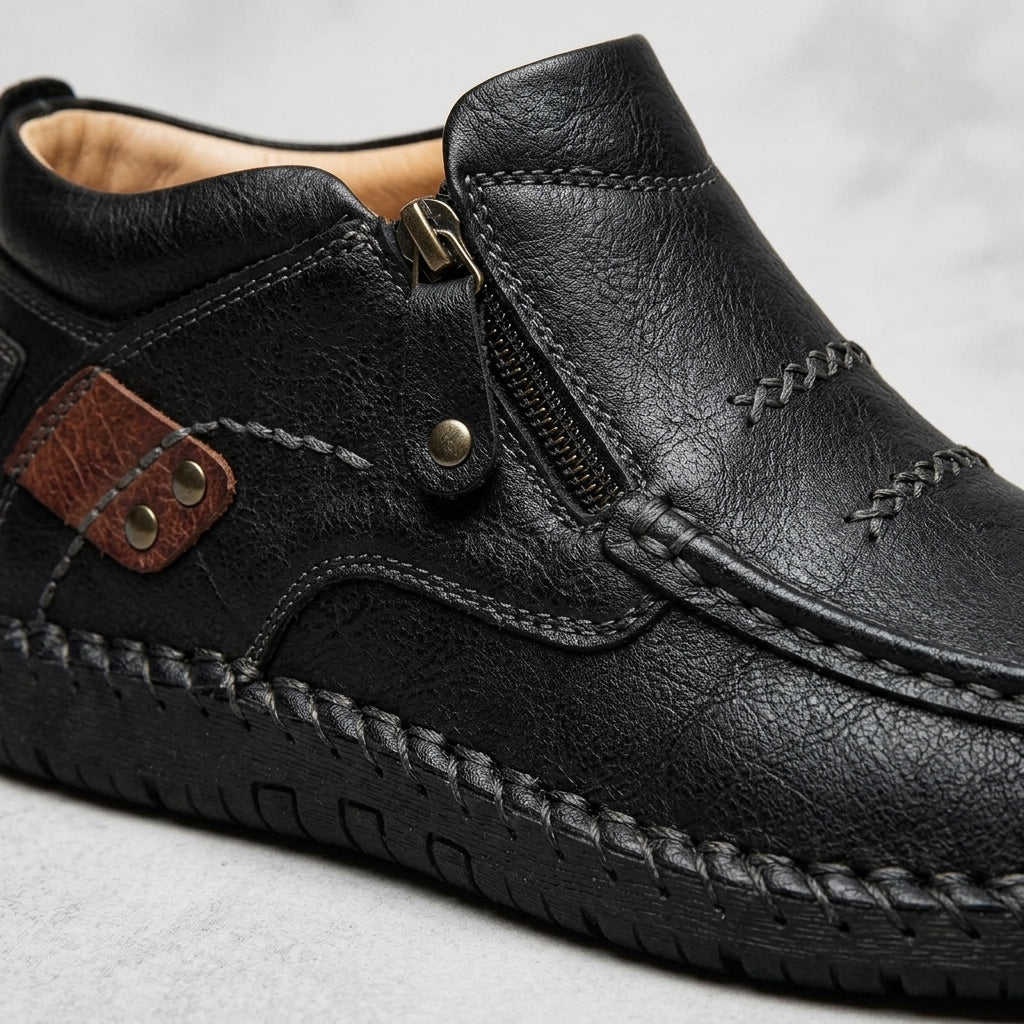 Desmond Men's Ankle Boots - fabric and finish detail