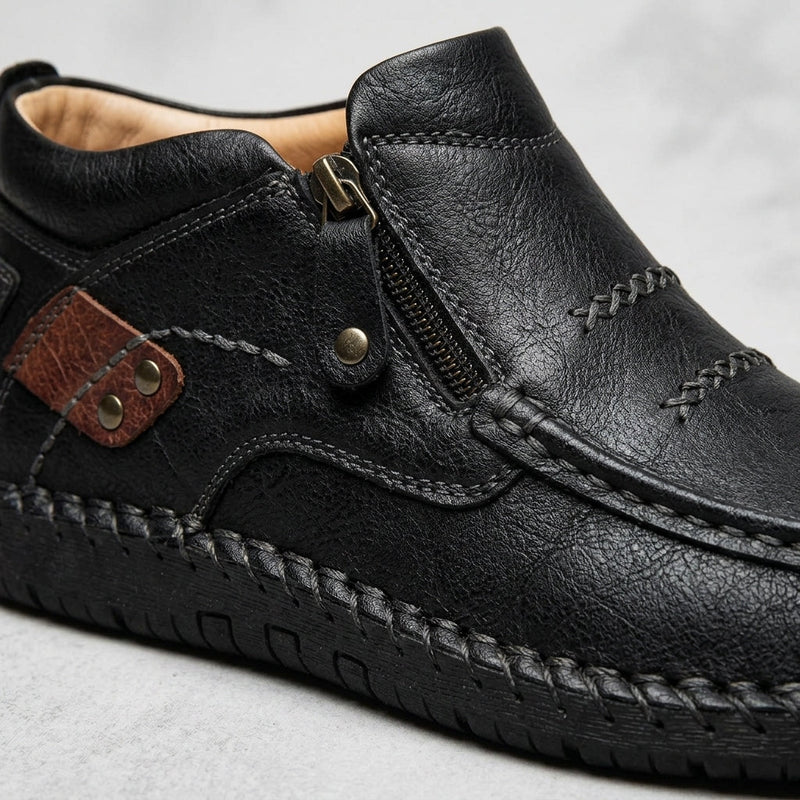 Desmond Men's Ankle Boots - fabric and finish detail