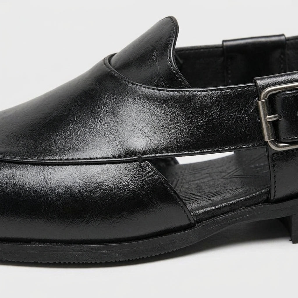 Lachlan Men's Block Heel Loafers - fabric and finish detail