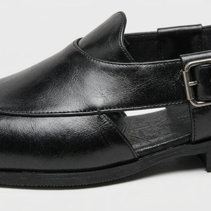 Lachlan Men's Block Heel Loafers - fabric and finish detail