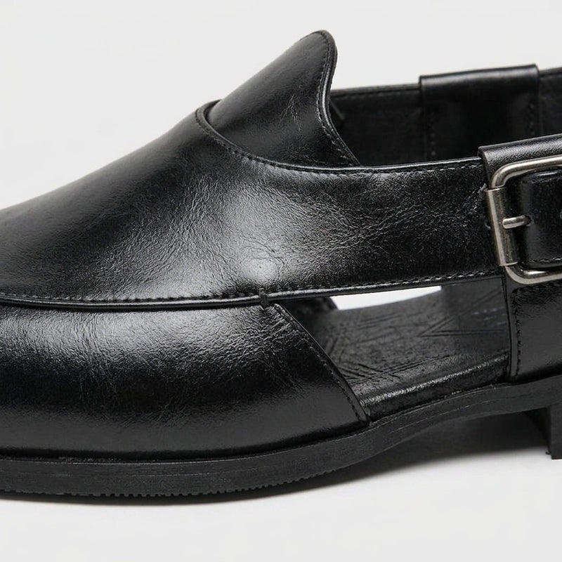 Lachlan Men's Block Heel Loafers - fabric and finish detail