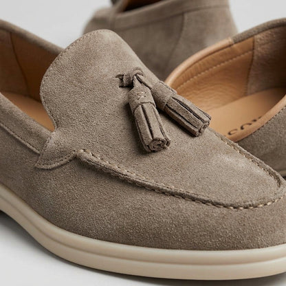 Bruno Men's Suede Loafers - fabric and finish detail
