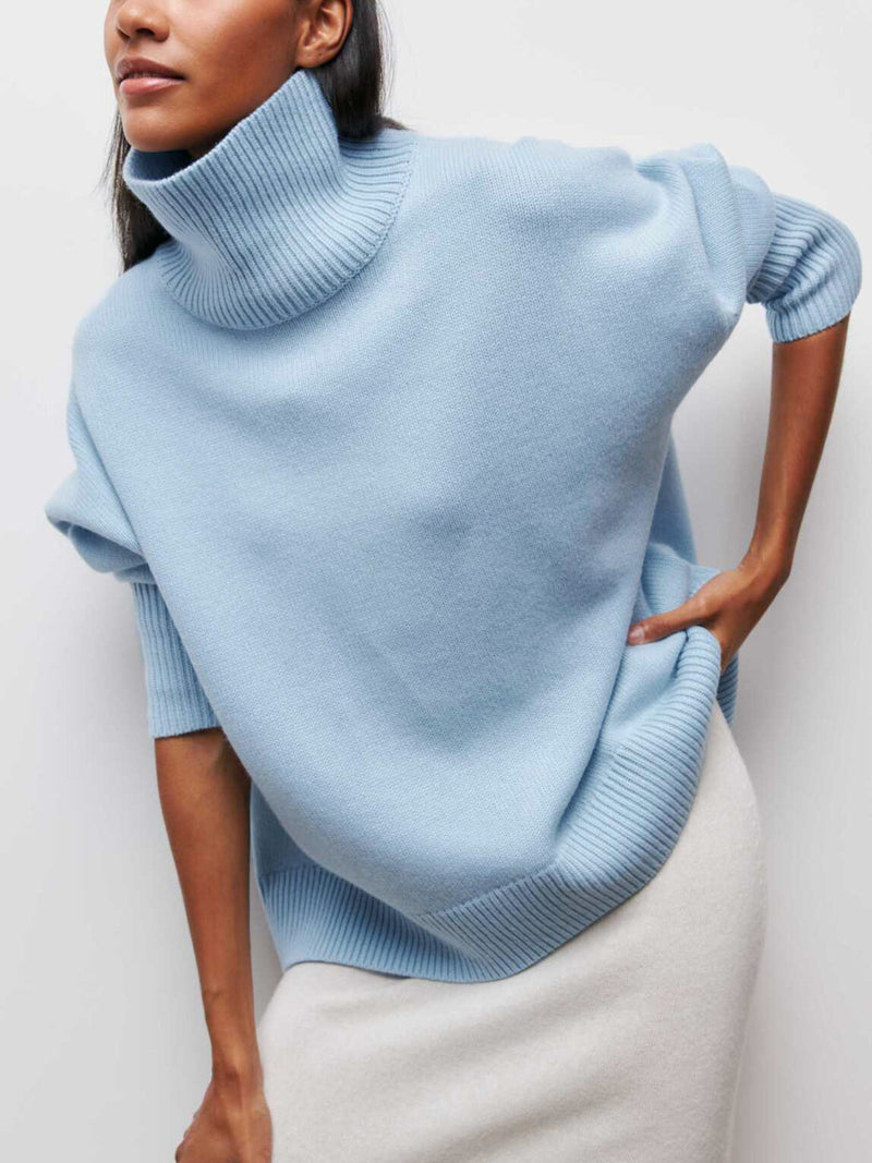 Freya Women's Oversized Sweater | Knit, Turtleneck