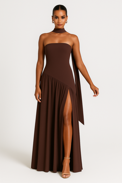 Rhea Women's Asymmetric Dress - styled view