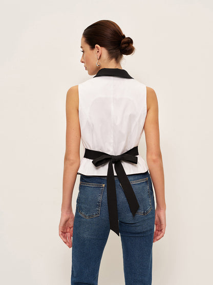 Ivy Women's Striped Vest - styled view