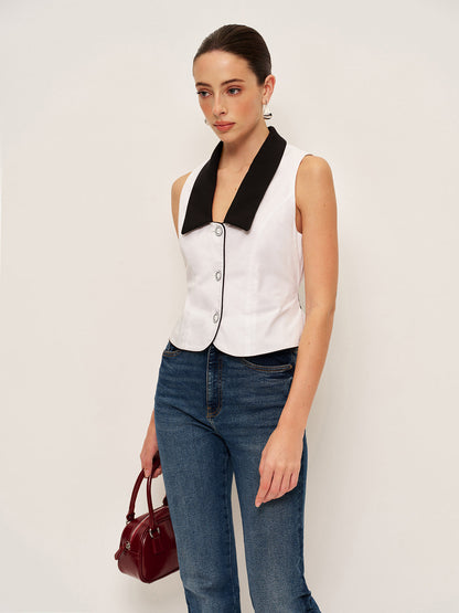 Ivy Women's Striped Vest - back view
