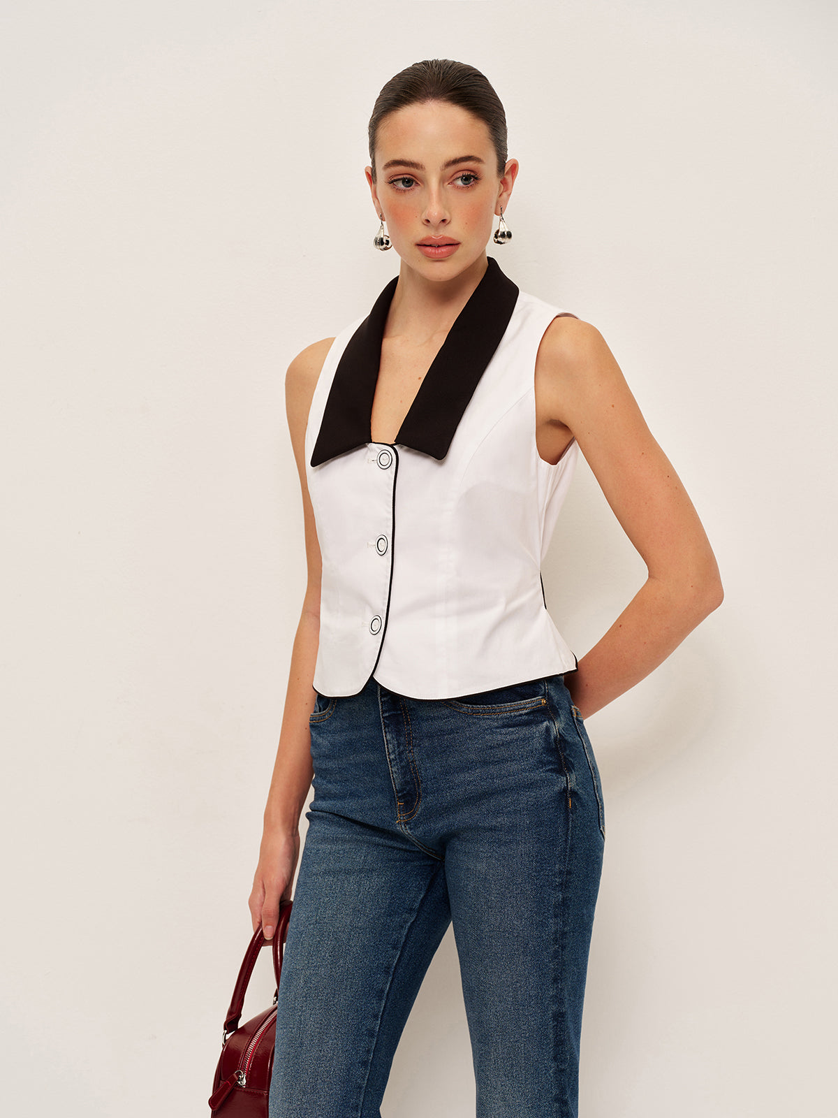Ivy Women's Striped Vest - full-length view