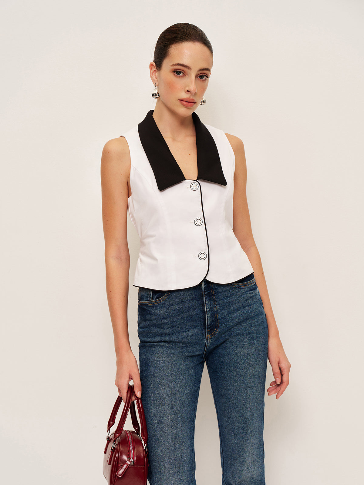 Ivy Women's Striped Vest - front view