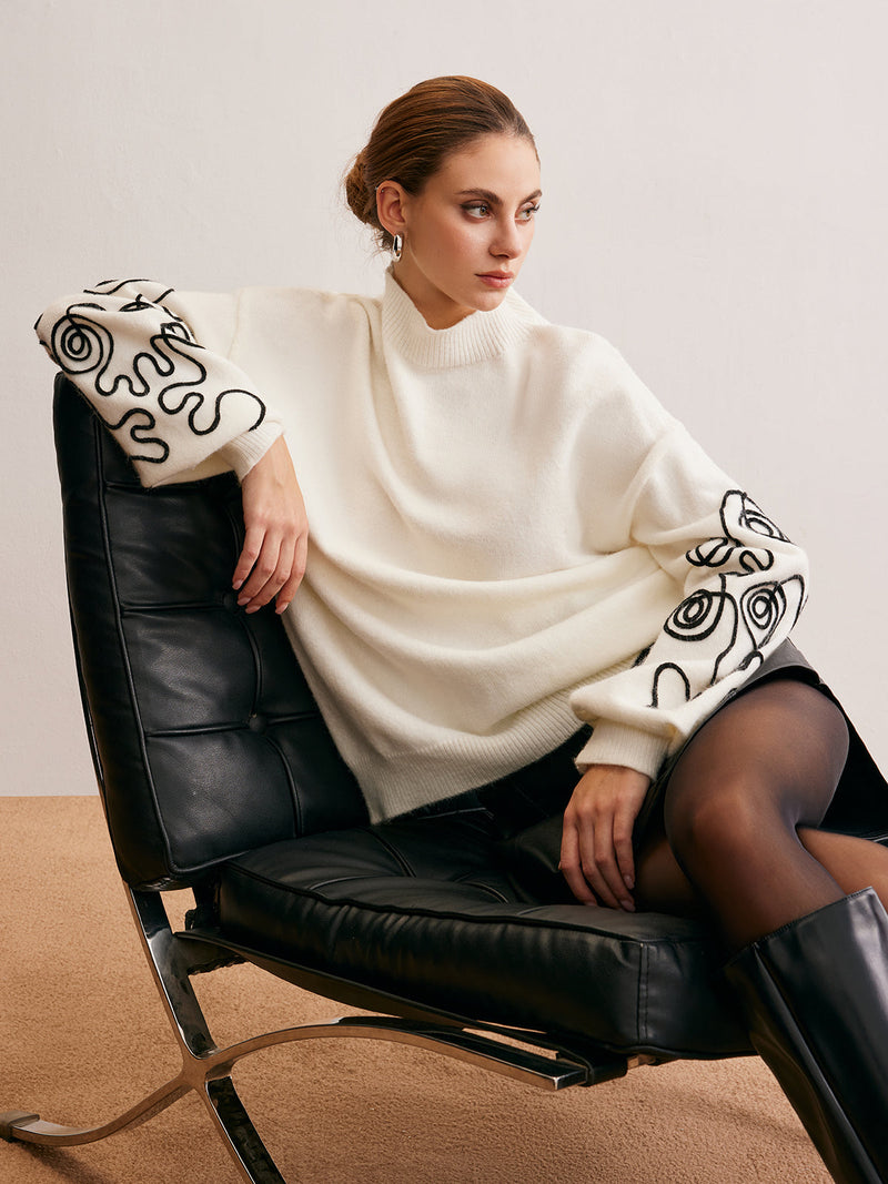 Liana Women's Sweater - fabric and finish detail