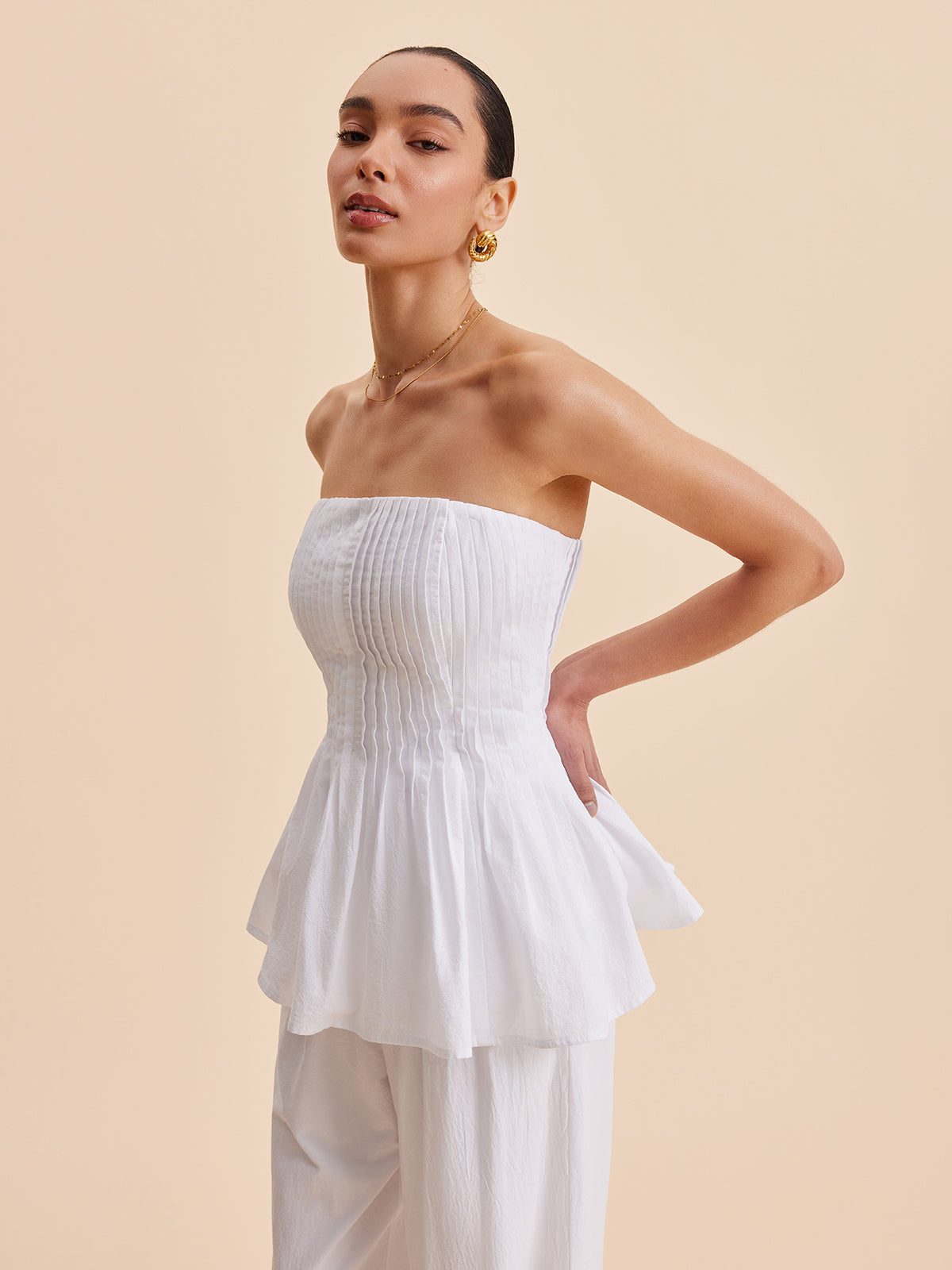 Ulla Women's Pleated Top - back view