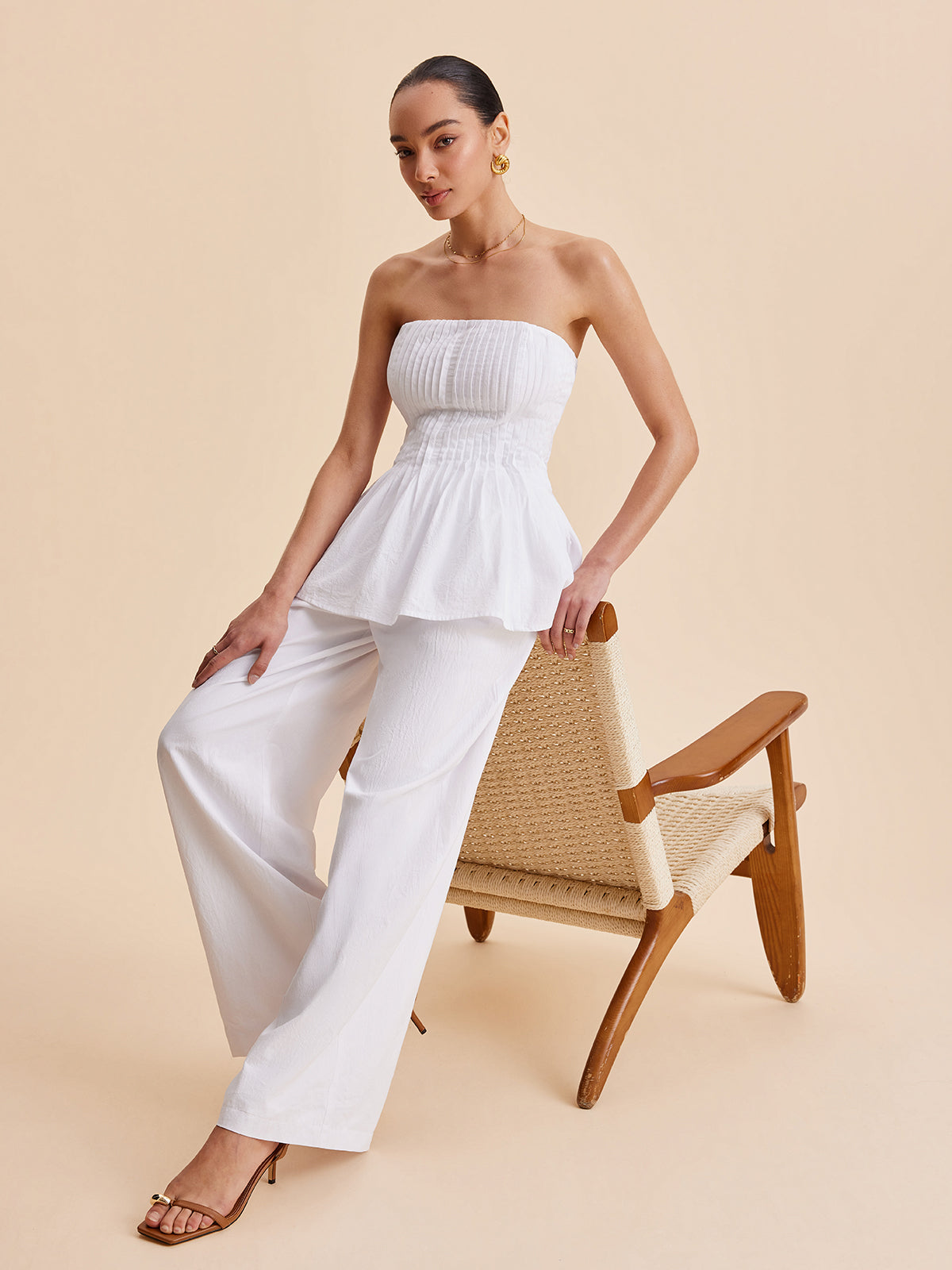 Ulla Women's Pleated Top - full-length view