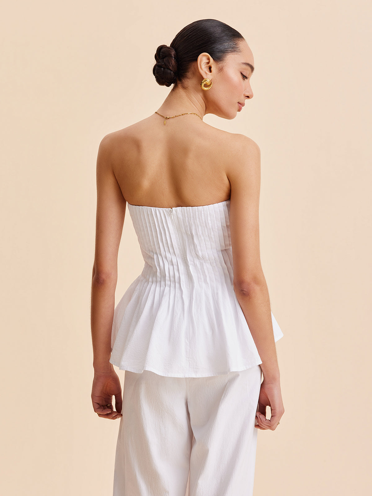 Ulla Women's Pleated Top - close-up detail