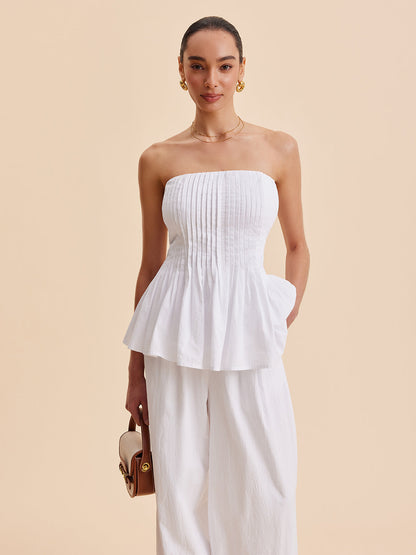 Ulla Women's Pleated Top - front view