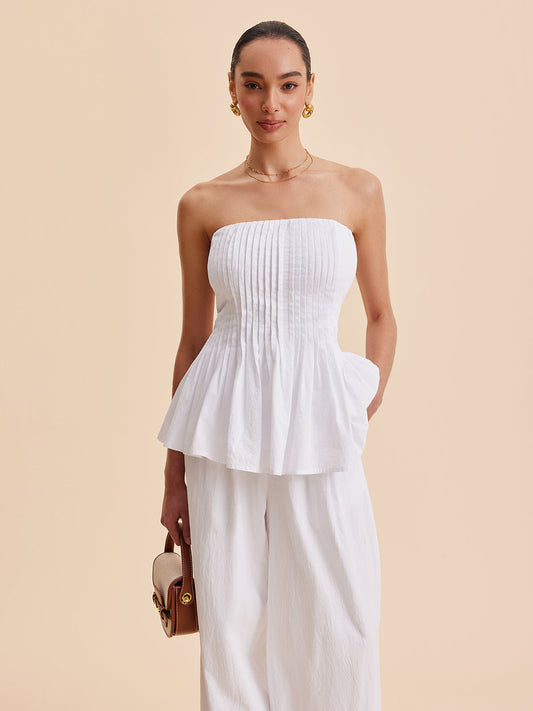 Ulla Women's Pleated Top - front view