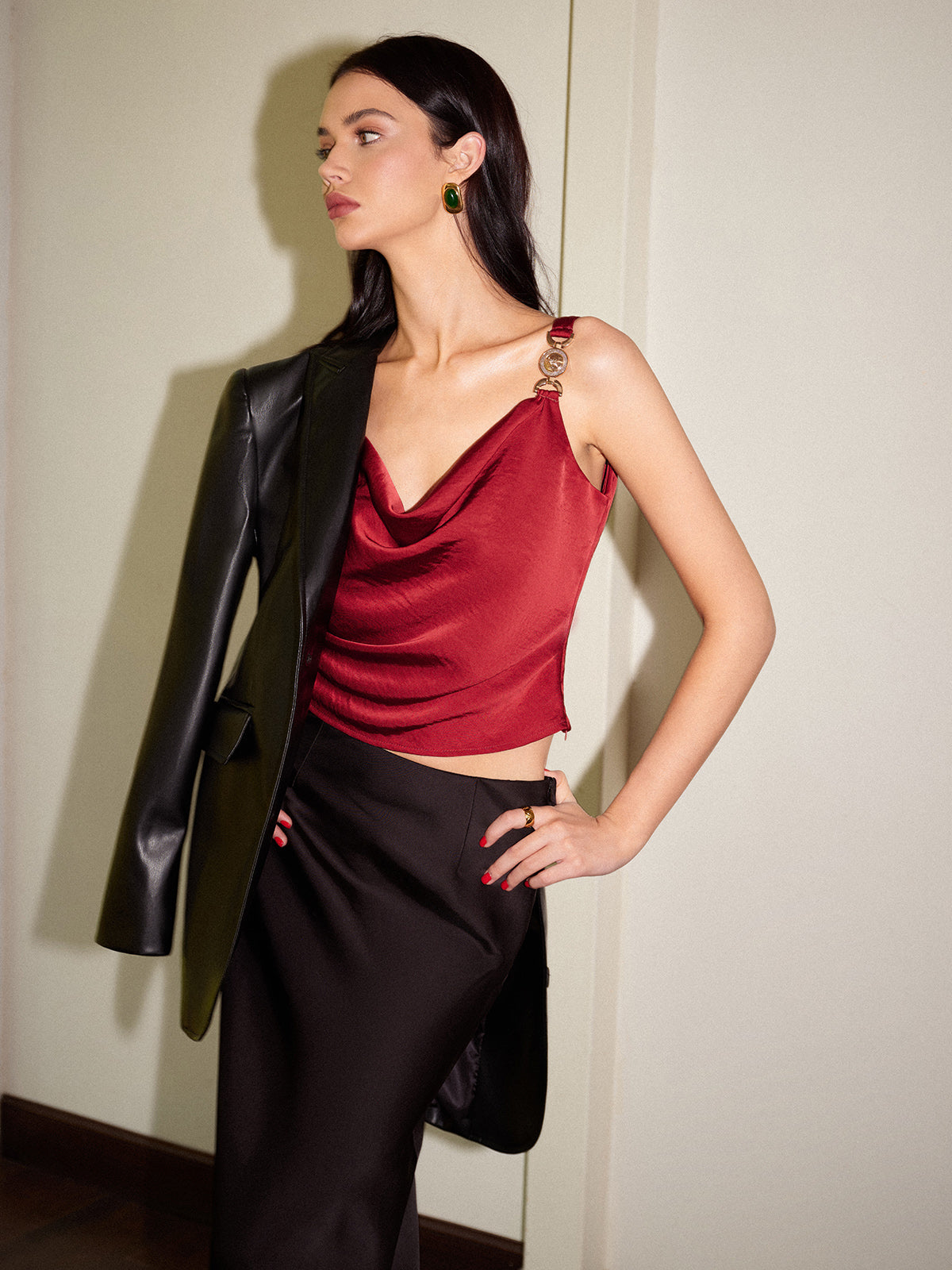 Nora Women's Satin Camisole - back view