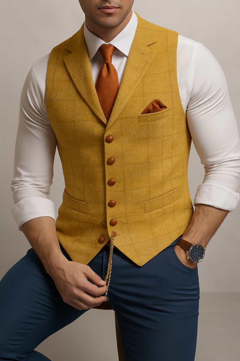 Nico Men's Striped Vest - fabric and finish detail