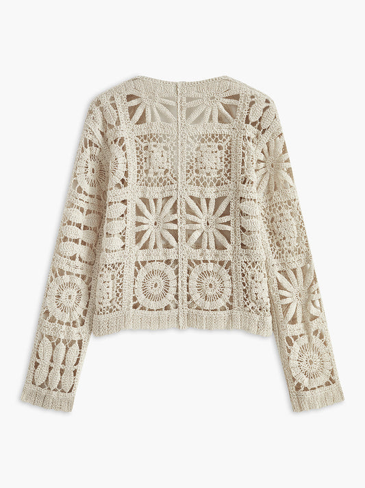 Elena Women's Crochet Cardigan - styled view
