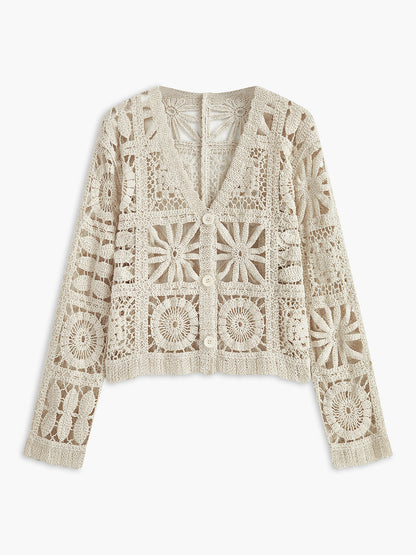 Elena Women's Crochet Cardigan - front view