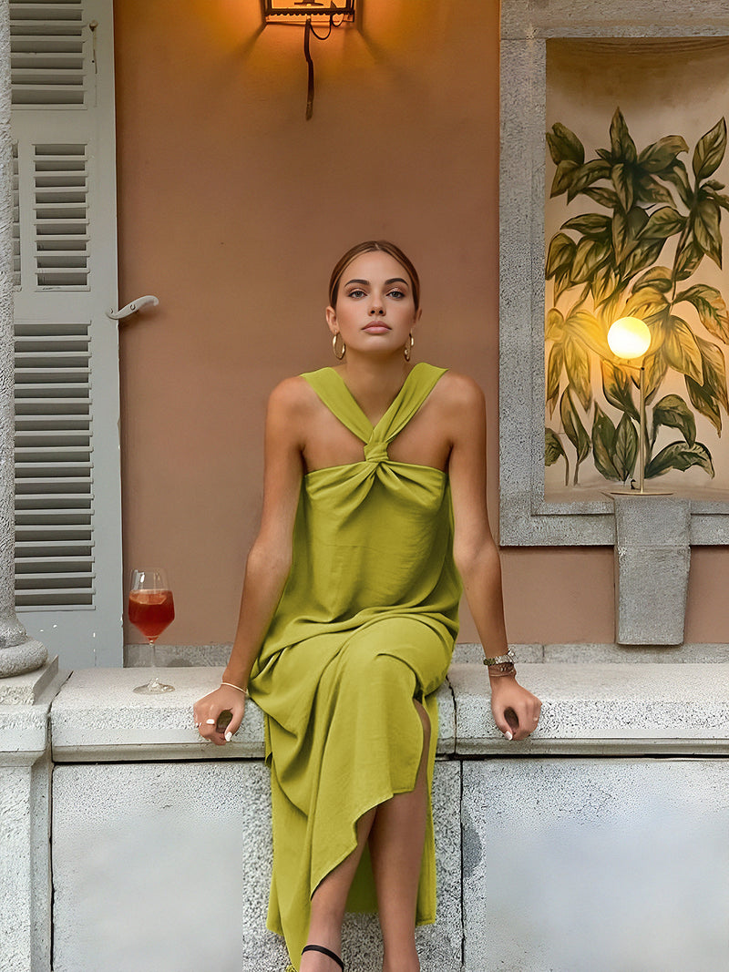 Romy Women's Dress | Halter, Sleeveless, Maxi