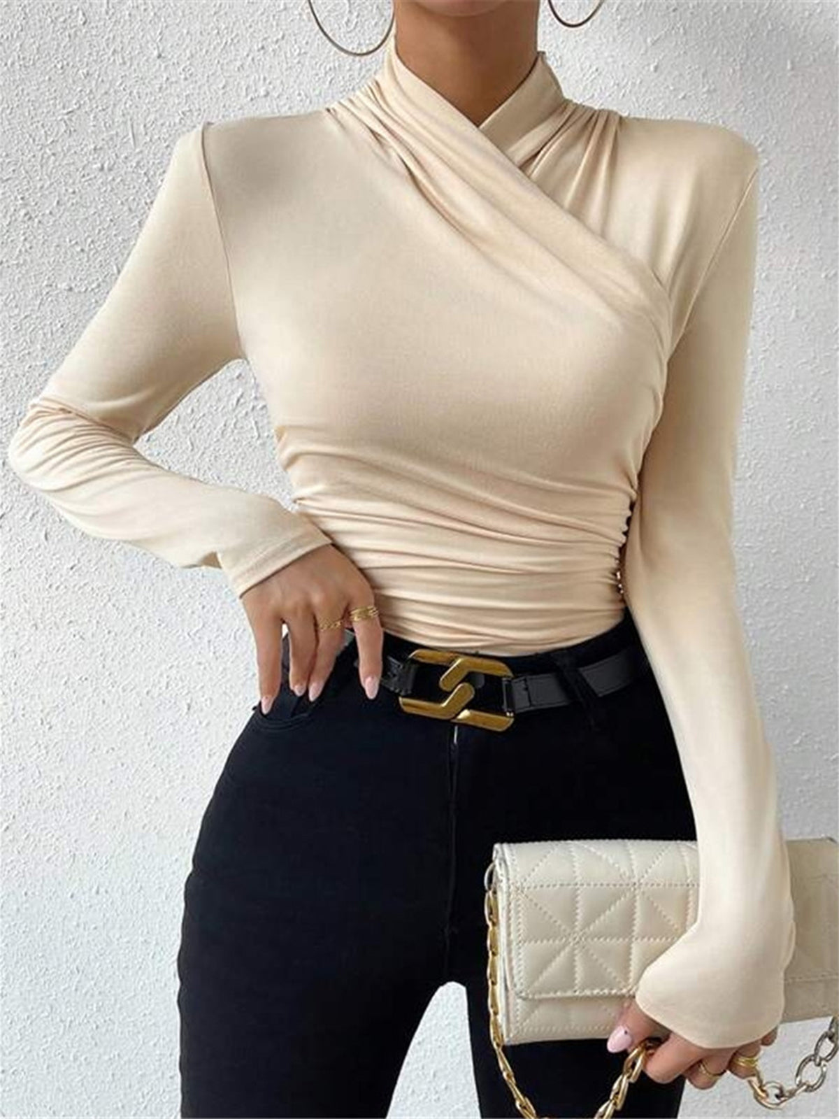 Uma Women's Pleated T-shirt - front view