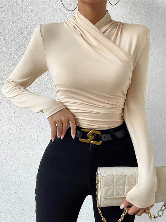 Uma Women's Pleated T-shirt - front view